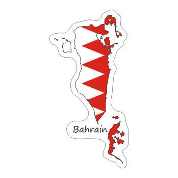 Przejdź do produktu Naklejka Kontur z Flagą - Bahrajn 8 cm