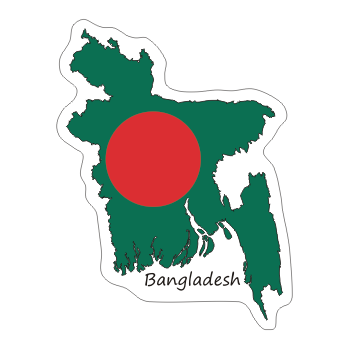 Przejdź do produktu Naklejka Kontur z Flagą - Bangladesz 8 cm