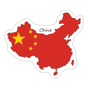Przejdź do produktu Naklejka Kontur z Flagą - Chiny 8 cm