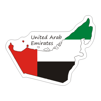 Przejdź do produktu Naklejka Kontur z Flagą - Emiraty Arabskie 8 cm