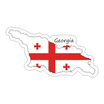 Przejdź do produktu Naklejka Kontur z Flagą - Gruzja 8 cm