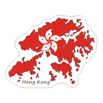 Przejdź do produktu Naklejka Kontur z Flagą - Hong Kong 8 cm