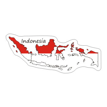 Przejdź do produktu Naklejka Kontur z Flagą - Indonezja 8 cm