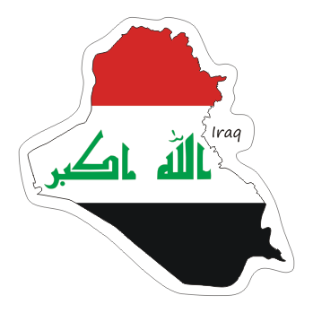 Przejdź do produktu Naklejka Kontur z Flagą - Irak 8 cm