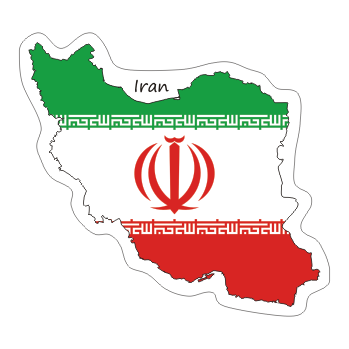 Przejdź do produktu Naklejka Kontur z Flagą - Iran 8 cm