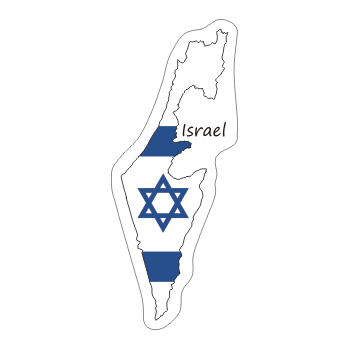 Przejdź do produktu Naklejka Kontur z Flagą - Izrael 8 cm