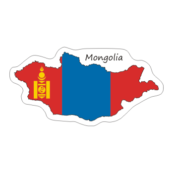 Przejdź do produktu Naklejka Kontur z Flagą - Mongolia 8 cm
