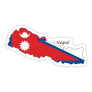 Przejdź do produktu Naklejka Kontur z Flagą - Nepal 8 cm