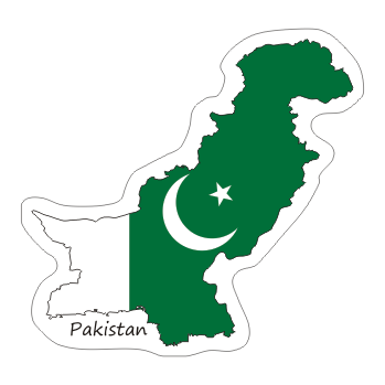 Przejdź do produktu Naklejka Kontur z Flagą - Pakistan 8 cm
