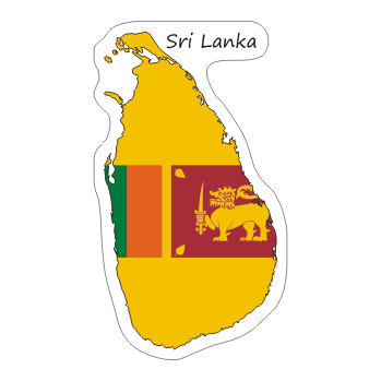 Przejdź do produktu Naklejka Kontur z Flagą - Sri Lanka 8 cm