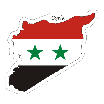 Przejdź do produktu Naklejka Kontur z Flagą - Syria 8 cm