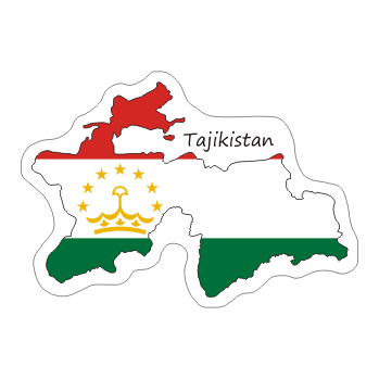 Przejdź do produktu Naklejka Kontur z Flagą - Tadżykistan 8 cm