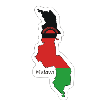 Przejdź do produktu Naklejka Kontur z Flagą - Malawi 8 cm