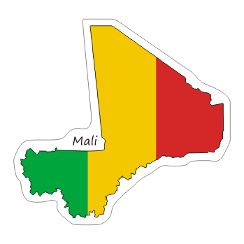 Przejdź do produktu Naklejka Kontur z Flagą - Mali 8 cm
