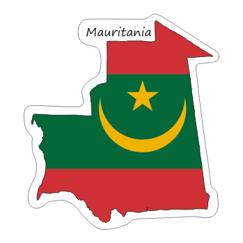 Przejdź do produktu Naklejka Kontur z Flagą - Mauretania 8 cm