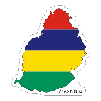 Przejdź do produktu Naklejka Kontur z Flagą - Mauritius 8 cm