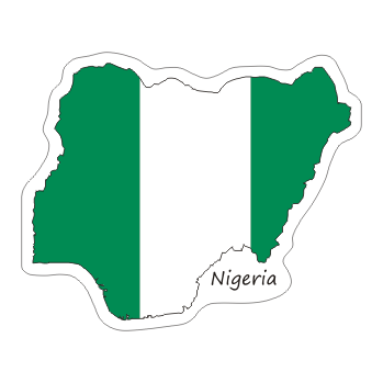 Przejdź do produktu Naklejka Kontur z Flagą - Nigeria 8 cm