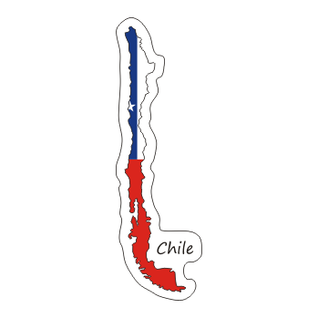 Przejdź do produktu Naklejka Kontur z Flagą - Chile 8 cm