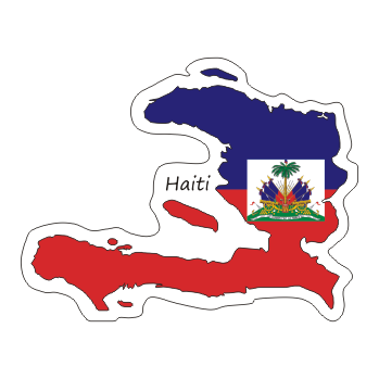 Przejdź do produktu Naklejka Kontur z Flagą - Haiti 8 cm