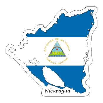 Przejdź do produktu Naklejka Kontur z Flagą - Nikaragua 8 cm
