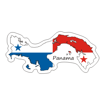 Przejdź do produktu Naklejka Kontur z Flagą - Panama 8 cm