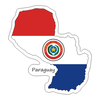 Przejdź do produktu Naklejka Kontur z Flagą - Paragwaj 8 cm