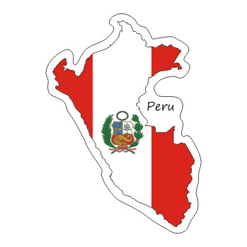 Przejdź do produktu Naklejka Kontur z Flagą - Peru 8 cm