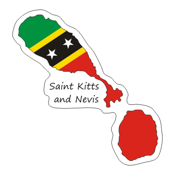 Przejdź do produktu Naklejka Kontur z Flagą - Saint Kitts i Nevis 8 cm