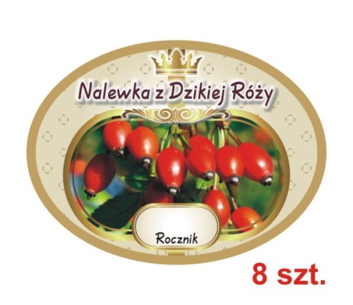 Przejdź do produktu Etykiety na Nalewki nr 627 z Dzikiej Róży 8 szt.
