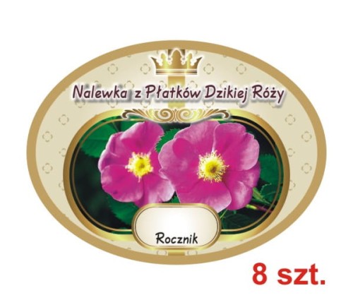 Przejdź do produktu Etykiety na Nalewki nr 628 z Płatków Dzikiej Róży 8 szt.