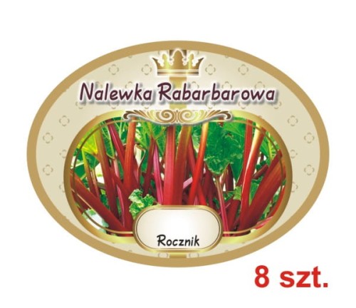 Przejdź do produktu Etykiety na Nalewki nr 686 Rabarbarowa 8 szt.