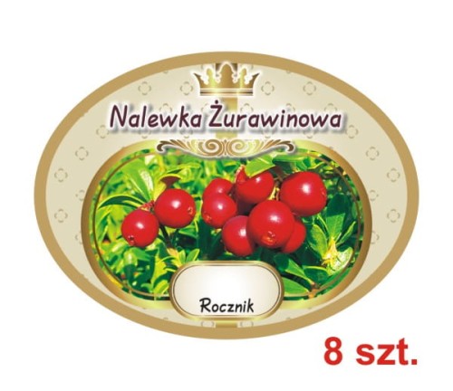 Przejdź do produktu Etykiety na Nalewki nr 698 Żurawinowa 8 szt.