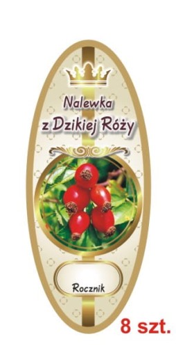 Przejdź do produktu Etykiety na Nalewki nr 827 z Dzikiej Róży 8 szt.