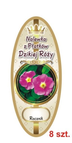 Przejdź do produktu Etykiety na Nalewki nr 828 z Płatków Dzikiej Róży 8 szt.