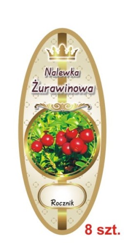 Przejdź do produktu Etykiety na Nalewki nr 898 Żurawinowa 8 szt.
