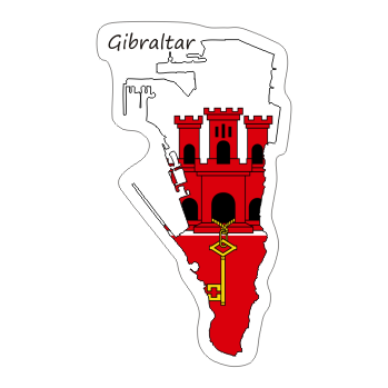 Przejdź do produktu Naklejka Kontur z Flagą - Gibraltar 8 cm