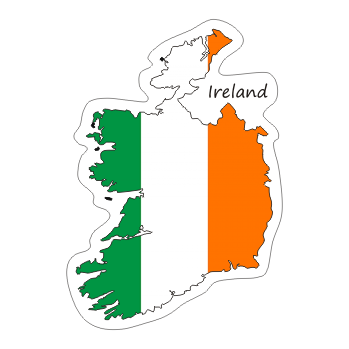 Przejdź do produktu Naklejka Kontur z Flagą - Irlandia 8 cm