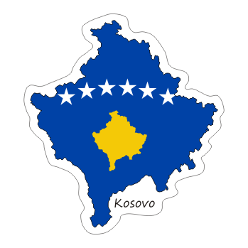 Przejdź do produktu Naklejka Kontur z Flagą - Kosowo 8 cm