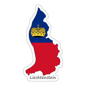 Przejdź do produktu Naklejka Kontur z Flagą - Liechtenstein 8 cm