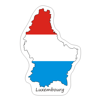Przejdź do produktu Naklejka Kontur z Flagą - Luksemburg 8 cm