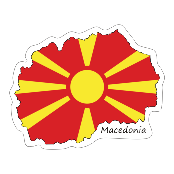 Przejdź do produktu Naklejka Kontur z Flagą - Macedonia 8 cm