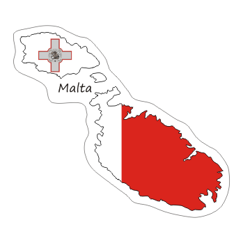 Przejdź do produktu Naklejka Kontur z Flagą - Malta 8 cm