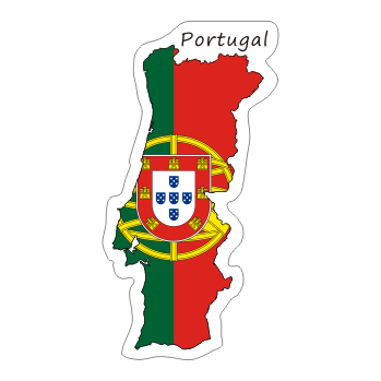 Przejdź do produktu Naklejka Kontur z Flagą - Portugalia 8 cm