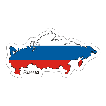 Przejdź do produktu Naklejka Kontur z Flagą - Rosja 8 cm