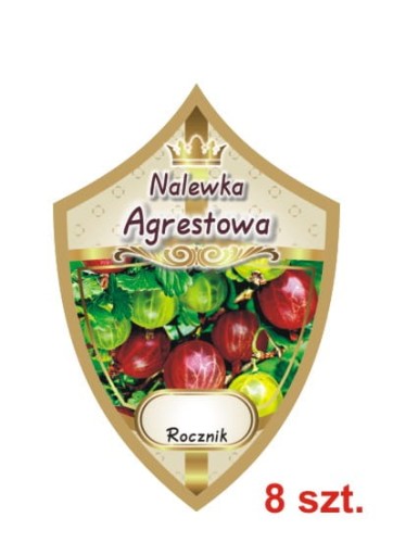 Przejdź do produktu Etykiety Naklejki na nalewki nr 201 agrestowa 8 szt.