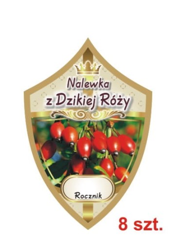 Przejdź do produktu Etykiety na nalewki nr 227 z dzikiej róży 8 szt.