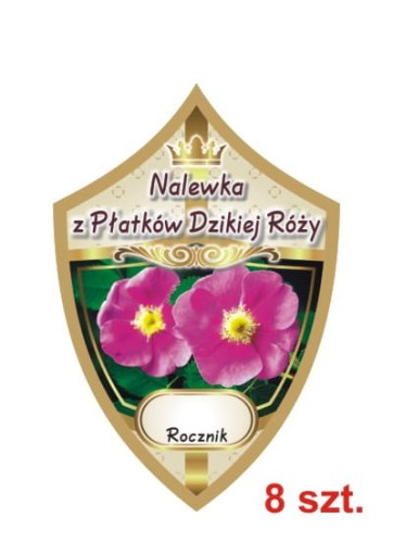 Przejdź do produktu Etykiety na nalewki nr 228 z płatków dzikiej róży 8 szt.
