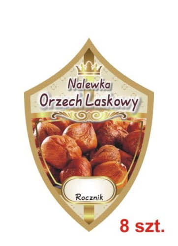 Przejdź do produktu Etykiety na nalewki nr 273 orzech laskowy 8 szt.