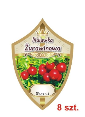 Przejdź do produktu Etykiety na nalewki nr 298 żurawinowa 8 szt.