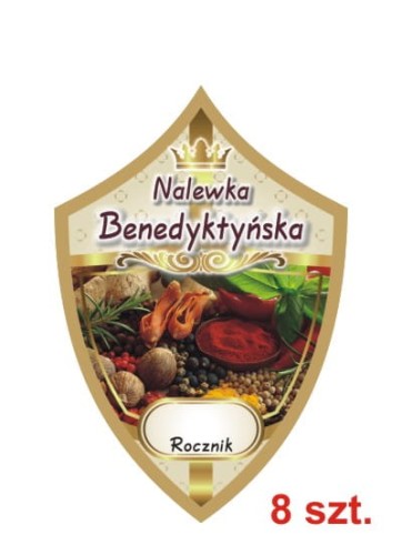 Przejdź do produktu Etykiety na nalewki nr 302 benedyktyńska 8 szt.